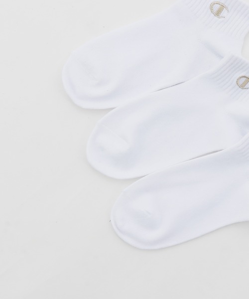 Champion（チャンピオン）の「【Champion/チャンピオン】キッズ 【3足組】クォーターレングスソックス刺繍【ノンパイル】（ソックス/靴下・キッズ・ホワイト/ブラック・FREE）」の5枚目の写真