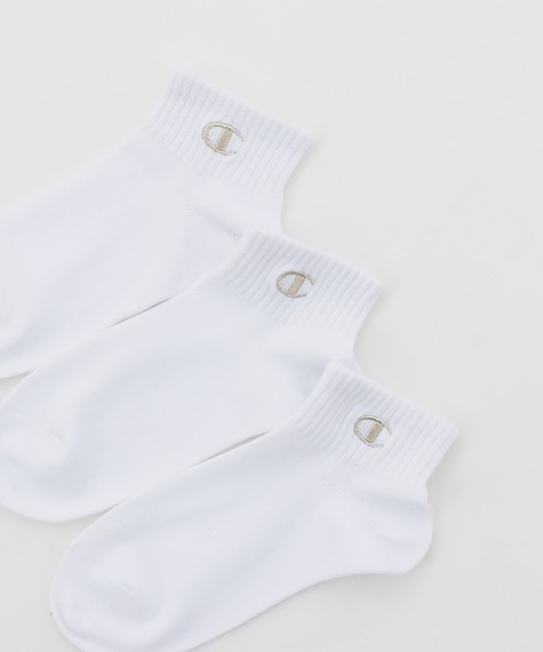 Champion（チャンピオン）の「【Champion/チャンピオン】キッズ 【3足組】クォーターレングスソックス刺繍【ノンパイル】（ソックス/靴下・キッズ・ホワイト/ブラック・FREE）」の6枚目の写真