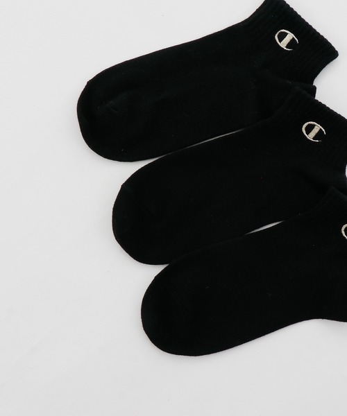 Champion（チャンピオン）の「【Champion/チャンピオン】キッズ 【3足組】クォーターレングスソックス刺繍【ノンパイル】（ソックス/靴下・キッズ・ホワイト/ブラック・FREE）」の7枚目の写真