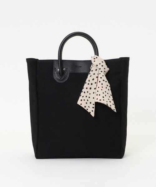 ikka(イッカ)の「キャンバススカーフ付きトートBAG(トートバッグ・レディース・ブラック/オフホワイト/イエロー・FREE)」の3枚目の写真