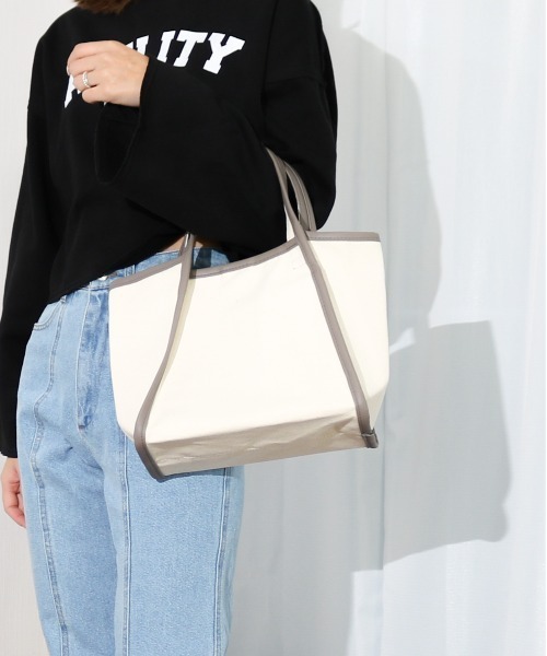 Per sist ence（パーシエンス）の「Per sist ence/パーシエンス　キャンバスパイピングトートバッグ（トートバッグ・レディース・ブラック/グレー/キャメル・FREE）」の6枚目の写真