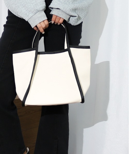 Per sist ence（パーシエンス）の「Per sist ence/パーシエンス　キャンバスパイピングトートバッグ（トートバッグ・レディース・ブラック/グレー/キャメル・FREE）」の12枚目の写真
