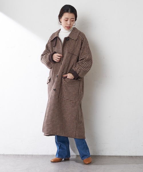 SHENERY（シーナリー）の「ビーバーダブルフェイスステンカラーコート（ステンカラーコート・レディース・ブラウン/グレー・M）」の9枚目の写真