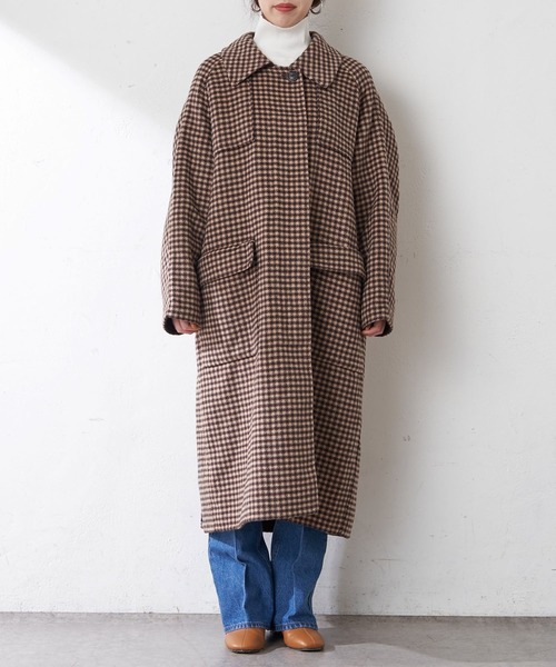 SHENERY（シーナリー）の「ビーバーダブルフェイスステンカラーコート（ステンカラーコート・レディース・ブラウン/グレー・M）」の14枚目の写真