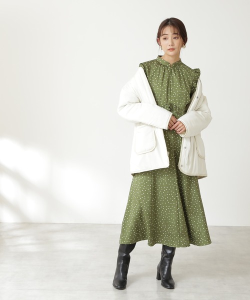 N.(N. Natural Beauty Basic)(エヌエヌナチュラルビューティーベーシック)の「◆ドットフリルワンピース(ワンピース・レディース・ブラック系その他/グリーン系その他・MEDIUM)」の11枚目の写真