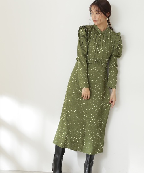 N.(N. Natural Beauty Basic)(エヌエヌナチュラルビューティーベーシック)の「◆ドットフリルワンピース(ワンピース・レディース・ブラック系その他/グリーン系その他・MEDIUM)」の20枚目の写真