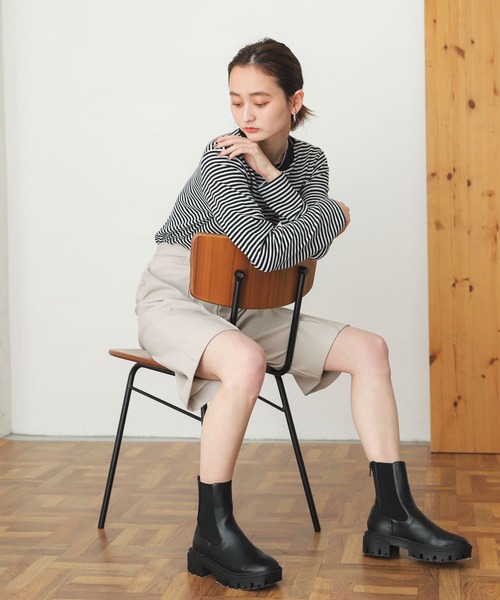 SENSE OF PLACE by URBAN RESEARCH（センスオブプレイスバイアーバンリサーチ）の「クルーネックボーダーリンガーTシャツ（Tシャツ/カットソー・レディース・イエロー/ホワイト系その他/グリーン系その他/ピンク系その他・ONE）」の7枚目の写真