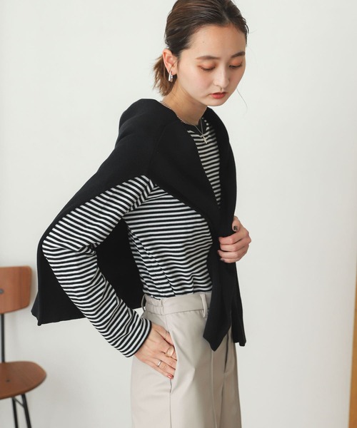 SENSE OF PLACE by URBAN RESEARCH（センスオブプレイスバイアーバンリサーチ）の「クルーネックボーダーリンガーTシャツ（Tシャツ/カットソー・レディース・イエロー/ホワイト系その他/グリーン系その他/ピンク系その他・ONE）」の11枚目の写真