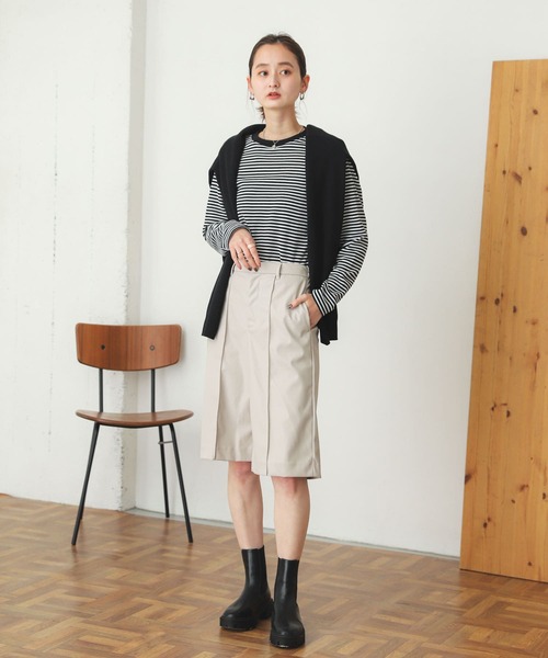 SENSE OF PLACE by URBAN RESEARCH（センスオブプレイスバイアーバンリサーチ）の「クルーネックボーダーリンガーTシャツ（Tシャツ/カットソー・レディース・イエロー/ホワイト系その他/グリーン系その他/ピンク系その他・ONE）」の12枚目の写真