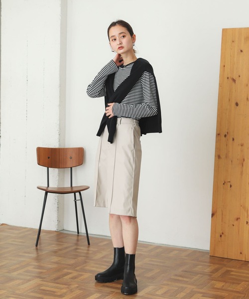 SENSE OF PLACE by URBAN RESEARCH（センスオブプレイスバイアーバンリサーチ）の「クルーネックボーダーリンガーTシャツ（Tシャツ/カットソー・レディース・イエロー/ホワイト系その他/グリーン系その他/ピンク系その他・ONE）」の13枚目の写真