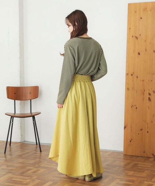 SENSE OF PLACE by URBAN RESEARCH（センスオブプレイスバイアーバンリサーチ）の「クルーネックボーダーリンガーTシャツ（Tシャツ/カットソー・レディース・イエロー/ホワイト系その他/グリーン系その他/ピンク系その他・ONE）」の18枚目の写真