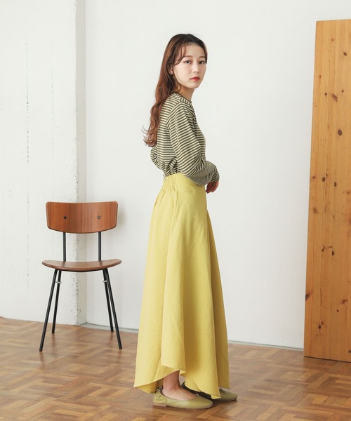 SENSE OF PLACE by URBAN RESEARCH（センスオブプレイスバイアーバンリサーチ）の「クルーネックボーダーリンガーTシャツ（Tシャツ/カットソー・レディース・イエロー/ホワイト系その他/グリーン系その他/ピンク系その他・ONE）」の20枚目の写真