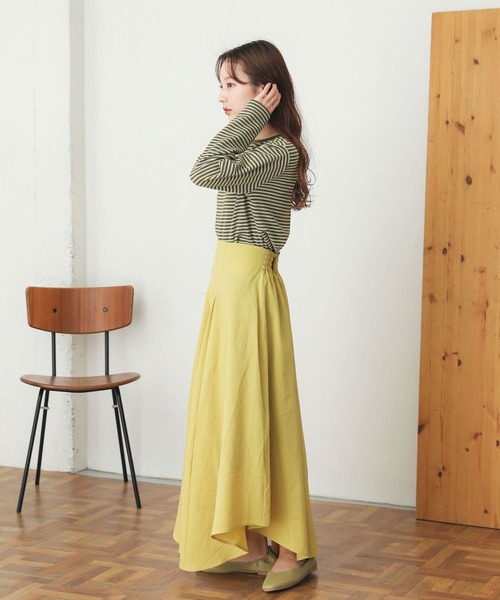 SENSE OF PLACE by URBAN RESEARCH（センスオブプレイスバイアーバンリサーチ）の「クルーネックボーダーリンガーTシャツ（Tシャツ/カットソー・レディース・イエロー/ホワイト系その他/グリーン系その他/ピンク系その他・ONE）」の21枚目の写真