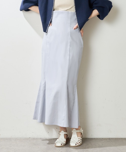 natural couture(ナチュラルクチュール)の「【WEB限定】ハイウエストマーメイドスカート(スカート・レディース・カーキ/サックスブルー/ブラウン・MEDIUM/SMALL)」の3枚目の写真