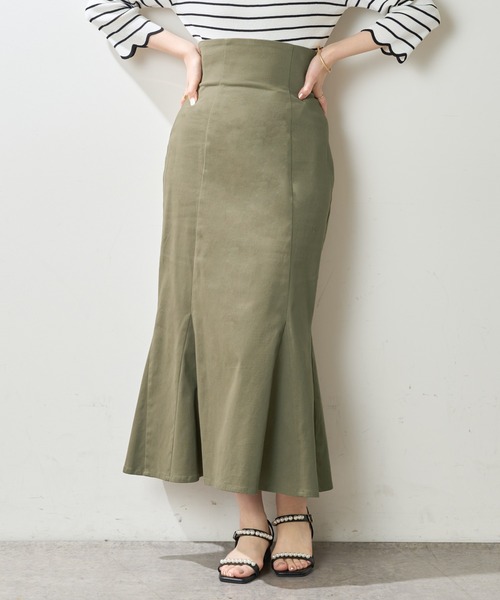 natural couture(ナチュラルクチュール)の「【WEB限定】ハイウエストマーメイドスカート(スカート・レディース・カーキ/サックスブルー/ブラウン・MEDIUM/SMALL)」の10枚目の写真