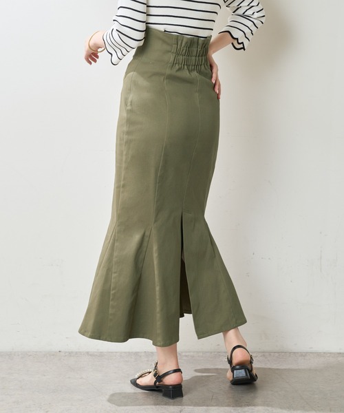 natural couture(ナチュラルクチュール)の「【WEB限定】ハイウエストマーメイドスカート(スカート・レディース・カーキ/サックスブルー/ブラウン・MEDIUM/SMALL)」の11枚目の写真