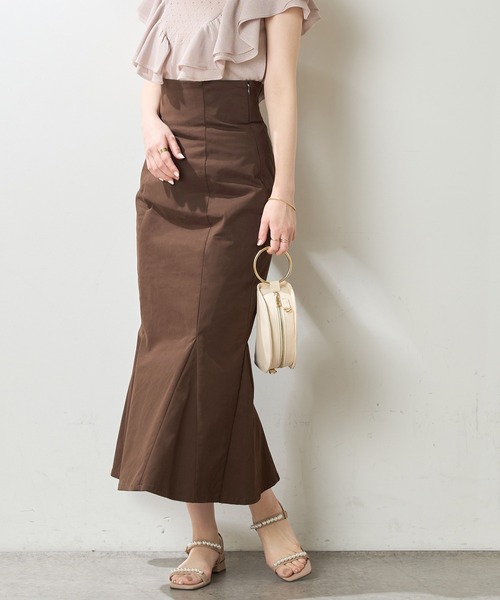 natural couture(ナチュラルクチュール)の「【WEB限定】ハイウエストマーメイドスカート(スカート・レディース・カーキ/サックスブルー/ブラウン・MEDIUM/SMALL)」の7枚目の写真