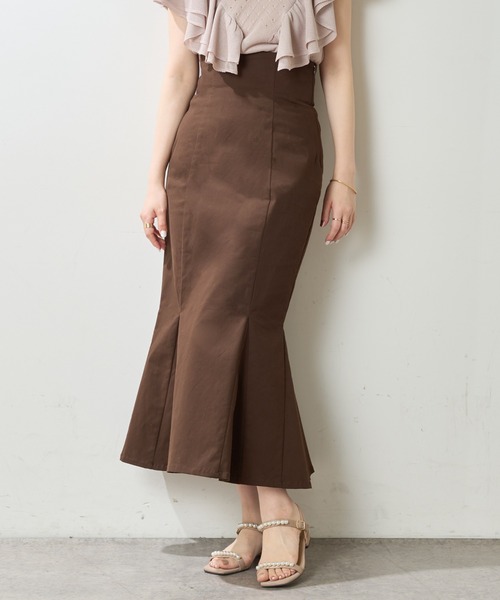natural couture(ナチュラルクチュール)の「【WEB限定】ハイウエストマーメイドスカート(スカート・レディース・カーキ/サックスブルー/ブラウン・MEDIUM/SMALL)」の6枚目の写真