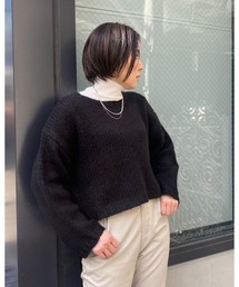 LiSeek（リシーク）の「【LiSeeK】チャンキーボートネックニットTOP（ニット/セーター）」