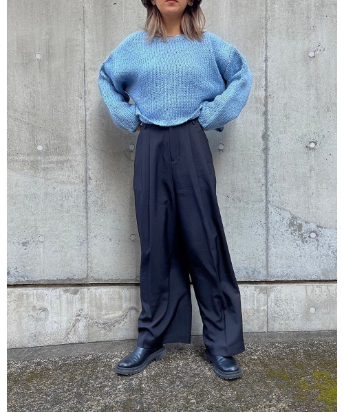 LiSeek（リシーク）の「【LiSeeK】チャンキーボートネックニットTOP（ニット/セーター・レディース・ブラック/ベージュ/ピンク/ブルー/アイボリー・FREE）」の19枚目の写真