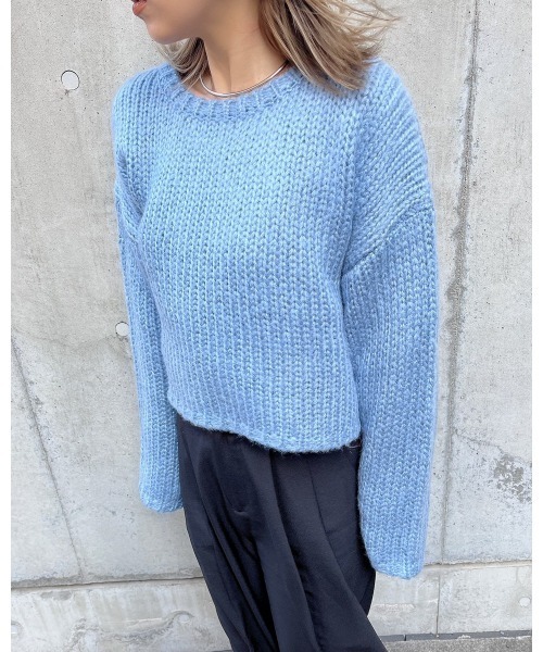 LiSeek（リシーク）の「【LiSeeK】チャンキーボートネックニットTOP（ニット/セーター・レディース・ブラック/ベージュ/ピンク/ブルー/アイボリー・FREE）」の20枚目の写真