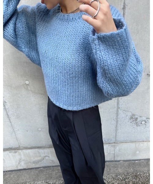 LiSeek（リシーク）の「【LiSeeK】チャンキーボートネックニットTOP（ニット/セーター・レディース・ブラック/ベージュ/ピンク/ブルー/アイボリー・FREE）」の17枚目の写真