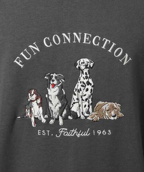 BASECONTROL（ベースコントロール）の「◆ビンテージ風 ドッグ刺繍 クルーネックスウェット トレーナー（スウェット・メンズ・ブラック/アイボリー/ブルー系5・02/03/04）」の12枚目の写真