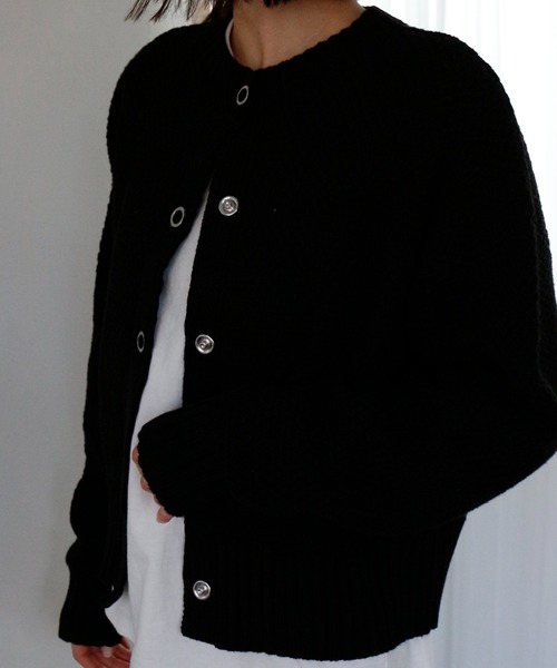 CIENA(シエナ)の「カノコ2wayカーディガン(カーディガン/ボレロ・レディース・ブラック/オフホワイト/グリーン/ラベンダー・FREE)」の8枚目の写真