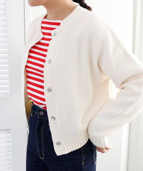 CIENA(シエナ)の「カノコ2wayカーディガン(カーディガン/ボレロ・レディース・ブラック/オフホワイト/グリーン/ラベンダー・FREE)」の5枚目の写真