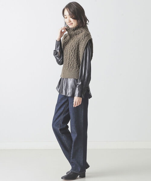 BEAMS LIGHTS（ビームスライツ）の「BEAMS LIGHTS / チンツ加工 バックリボン ブラウス（シャツ/ブラウス・レディース・ブラック/ブラウン・ONE SIZE）」の9枚目の写真