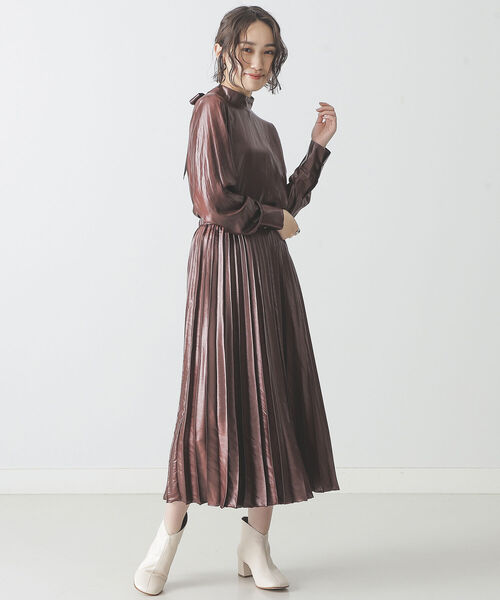 BEAMS LIGHTS（ビームスライツ）の「BEAMS LIGHTS / チンツ加工 バックリボン ブラウス（シャツ/ブラウス・レディース・ブラック/ブラウン・ONE SIZE）」の10枚目の写真