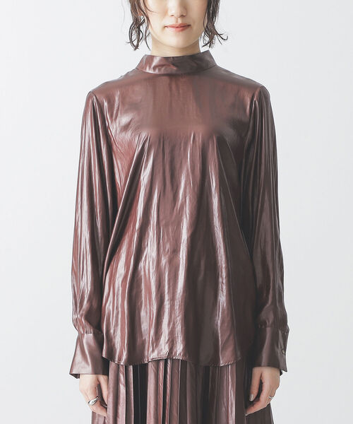 BEAMS LIGHTS（ビームスライツ）の「BEAMS LIGHTS / チンツ加工 バックリボン ブラウス（シャツ/ブラウス・レディース・ブラック/ブラウン・ONE SIZE）」の11枚目の写真