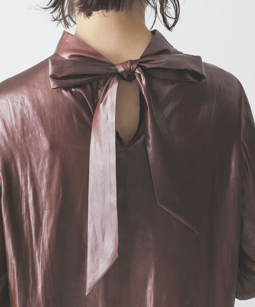 BEAMS LIGHTS（ビームスライツ）の「BEAMS LIGHTS / チンツ加工 バックリボン ブラウス（シャツ/ブラウス・レディース・ブラック/ブラウン・ONE SIZE）」の15枚目の写真