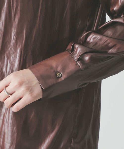 BEAMS LIGHTS（ビームスライツ）の「BEAMS LIGHTS / チンツ加工 バックリボン ブラウス（シャツ/ブラウス・レディース・ブラック/ブラウン・ONE SIZE）」の16枚目の写真