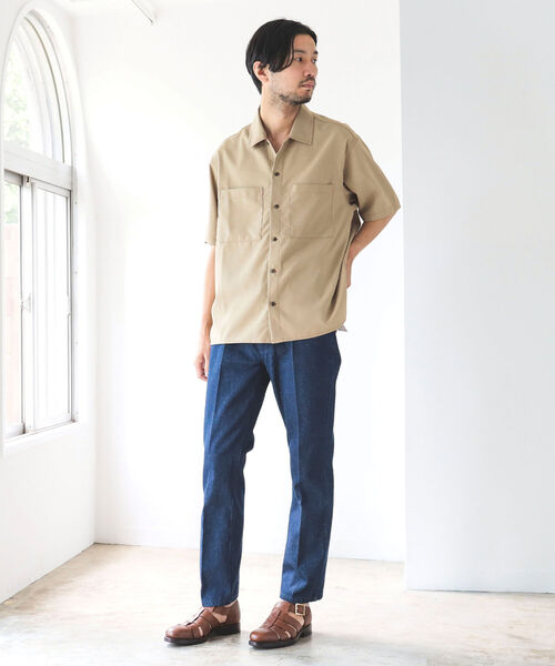 BEAMS LIGHTS(ビームスライツ)の「BEAMS LIGHTS / カラーステッチ 半袖 シャツ(シャツ/ブラウス・メンズ・ライトブルー/ブラック/ベージュ・SMALL/MEDIUM/LARGE)」の12枚目の写真