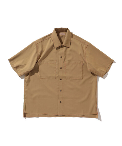 美品 BEAMS LIGHTS ペイズリー 総柄 スタンドカラー 半袖 シャツ BEAMS HEART 半袖 ネイビー ペイズリー柄 ペルシャ柄 アロハ