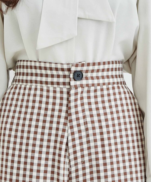 vis-`a-vis（ビサビ）の「【WEB限定】ギンガムチェックフレアパンツ（スラックス・レディース・グリーン/ブラウン/ブラック系その他・M/S）」の20枚目の写真