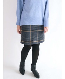 Te chichi | チェック台形ミニスカート(スカート)