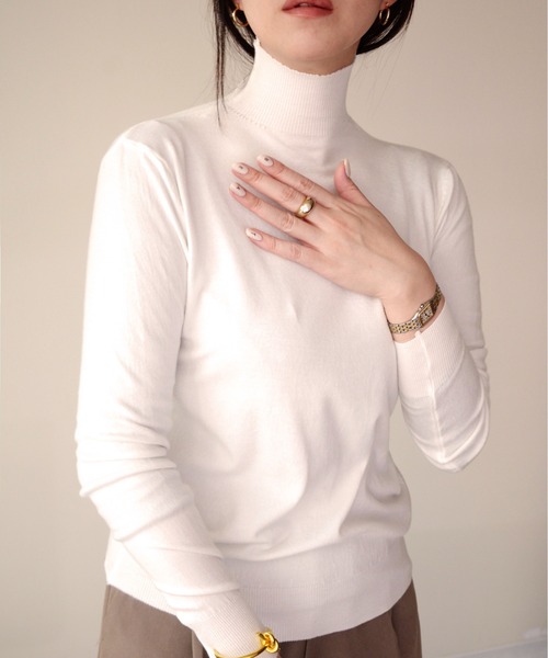 ibeul_（イベール）の「モヘアタッチミニハイネックニット（ニット/セーター・レディース・ブラウン/レッド/ブラック/ホワイト・FREE）」の2枚目の写真