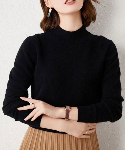 ibeul_（イベール）の「モヘアタッチミニハイネックニット（ニット/セーター・レディース・ブラウン/レッド/ブラック/ホワイト・FREE）」の3枚目の写真