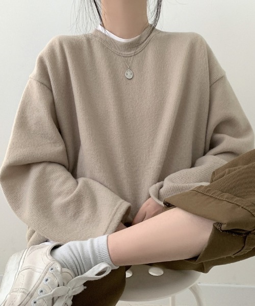 SONA（ソナ）の「SONYUNARA ソフトオーバーフィット長袖Tシャツ（Tシャツ/カットソー・レディース・アイボリー/カーキ/グレー/ブルー/イエロー/ベージュ/ブラック/スカイブルー/ダークグレー・FREE）」の5枚目の写真