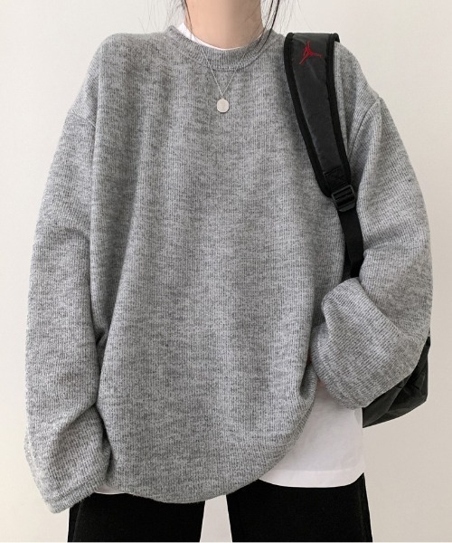 SONA（ソナ）の「SONYUNARA ソフトオーバーフィット長袖Tシャツ（Tシャツ/カットソー・レディース・アイボリー/カーキ/グレー/ブルー/イエロー/ベージュ/ブラック/スカイブルー/ダークグレー・FREE）」の15枚目の写真