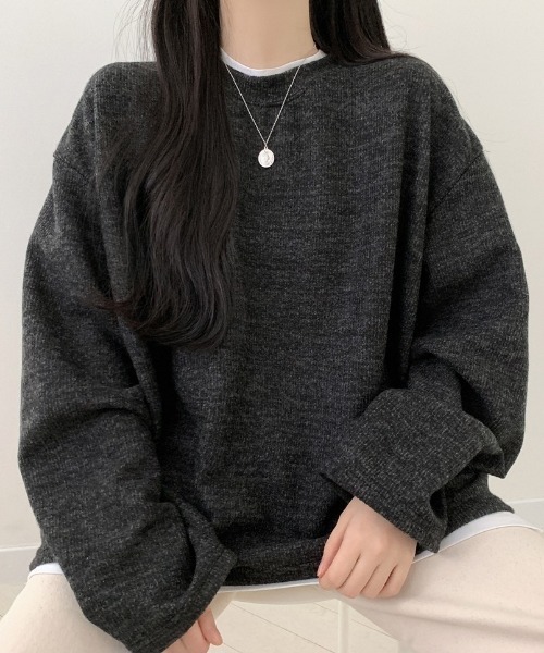 SONA（ソナ）の「SONYUNARA ソフトオーバーフィット長袖Tシャツ（Tシャツ/カットソー・レディース・アイボリー/カーキ/グレー/ブルー/イエロー/ベージュ/ブラック/スカイブルー/ダークグレー・FREE）」の18枚目の写真