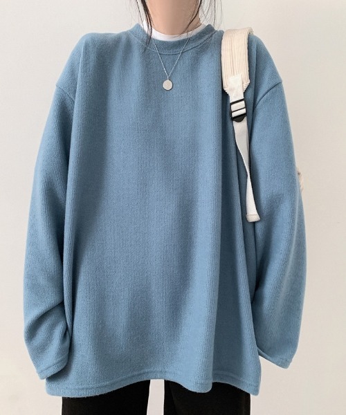 SONA（ソナ）の「SONYUNARA ソフトオーバーフィット長袖Tシャツ（Tシャツ/カットソー・レディース・アイボリー/カーキ/グレー/ブルー/イエロー/ベージュ/ブラック/スカイブルー/ダークグレー・FREE）」の17枚目の写真