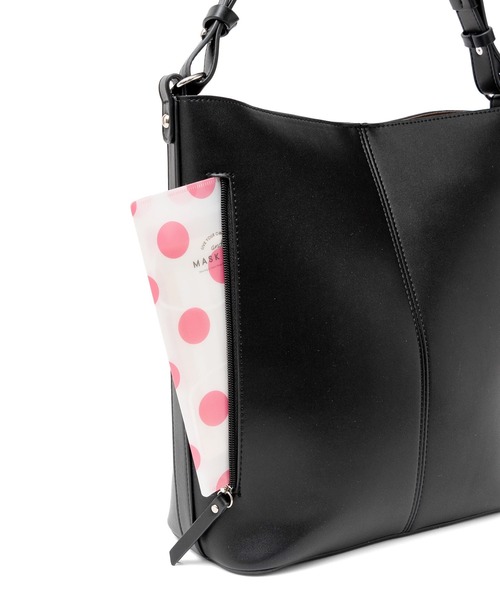 VitaFelice（ヴィータフェリーチェ）の「ワンハンドル2wayトートバッグ バケットバッグ（トートバッグ・レディース・ブラウン/ブラック/ベージュ系その他/ブルー系その他/グレー/ワイン/ライトグレー/バーガンディー/チョコ/ネイビー/アイボリー・FREE）」の20枚目の写真