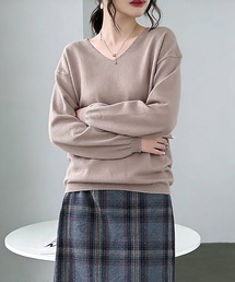 カシミヤタッチ ニット セーター vネック