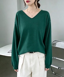 カシミヤタッチ ニット セーター ｖネック