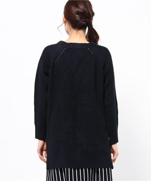 DISCOAT（ディスコート）の「【Discoat】畦ロングカーディガン（カーディガン/ボレロ・レディース・アイボリー/グレー/ネイビー・ﾌﾘ-）」の6枚目の写真