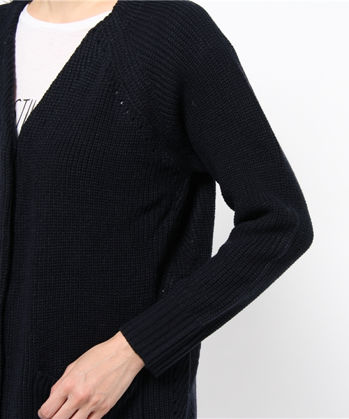 DISCOAT（ディスコート）の「【Discoat】畦ロングカーディガン（カーディガン/ボレロ・レディース・アイボリー/グレー/ネイビー・ﾌﾘ-）」の9枚目の写真