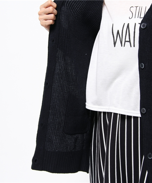 DISCOAT（ディスコート）の「【Discoat】畦ロングカーディガン（カーディガン/ボレロ・レディース・アイボリー/グレー/ネイビー・ﾌﾘ-）」の13枚目の写真